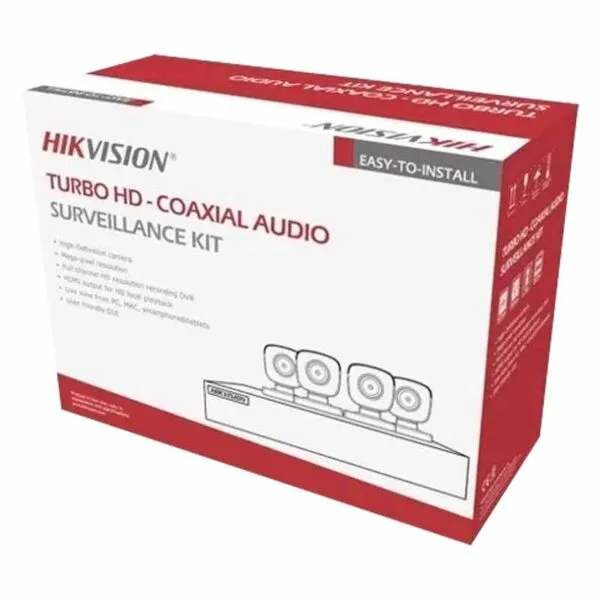 KIT CCTV HIKVISION 4 CÁMARAS 5 MPX TURBO HD AUDIO/EXTERIOR