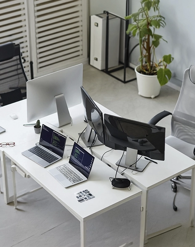 Espacio equipado para trabajo híbrido y home office